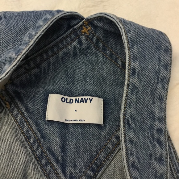 Old Navy Blue Distressed Denim Overalls Rompers - Picture 15 of 16